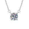 Collar de plata de ley S925 con moissanita de color D, una cadena de clavícula elegante y estilosa con un diseño minimalista, perfecta para el uso diario