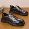 Nuevos Zapatos de Cuero para Hombre de Primera Capa, Zapatos de Cuero Casual de Negocios, Cuero Genuino para Hombre, Gama Alta, Suela Suave, Cómodos, Oficina, Marca de Moda