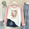 Camiseta base de algodón puro para niñas, con bloques de color curvos, nuevo modelo primavera y otoño 2026, camiseta de manga larga para niños, estilo fino, para niños mayores