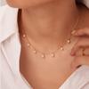 Collar Cruzado Europeo y Americano de Conchas, Perlas y Perlas de Mijo para Niñas, Acero de Titanio de Gama Alta, Nicho, Versátil, Chapado en Oro de 18K