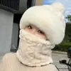Combinación de Gorro y Braga para Cuello de Invierno para Ciclismo al Aire Libre, Forro Polar para Calidez, Máscara de Ciclismo a Prueba de Viento, Circunferencia de Cabeza Grande, Gorro Envolvente para la Cabeza Resistente al Frío
