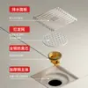 Ralo de piso desodorante todo em cobre escovado estilo creme máquina de lavar esgoto de vaso sanitário faixa de chuveiro invisível banheiro universal