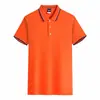 Camiseta manga corta mono algodón peinado bordado solapa ropa de grupo corporativo polo publicidad camisa cultural logo