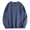 Suéter de cuello redondo con forro polar para hombre, jersey de otoño e invierno de color sólido pesado, jersey de manga larga, jersey holgado de moda para jóvenes y parejas.