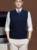 Nuevo Chaleco de Punto para Hombre Yingao, Color Sólido, Suéter Cálido sin Mangas, Estilo de Negocios, Camisa Base de Otoño e Invierno