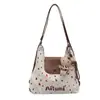Bolsa Feminina 2024 Nova Outono e Inverno Retrô Grande Capacidade Ombro Único para o Dia a Dia Bolinhas Moda Versátil Bolsa Tote Classe Macia