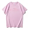 Camiseta Negra y Rosa World Tour Deadline Verano Manga Corta Hombre Unisex Streetwear Corea