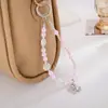 Moda Nueva Cadena de Teléfono Móvil de Perla Rosa Colgante Corto de Mariposa para Teléfono Móvil Colgante de Bolso de Alta Gama para Mujer