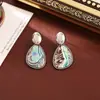 Pendientes Asimétricos de Concha de Abulón Multicolor, Pendientes de Alta Gama, Modernos y Elegantes, Pendientes Estilo Ins Europeo y Americano