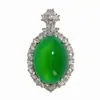 Colgante de Plata S925 con Cabujón de Calcedonia Natural Jade Hielo Alto Incrustado Collar Cadena para Clavícula Nueva Chinoiserie de Lujo Accesible para Mujer Venta al por Mayor