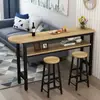 Mesa de bar pequeña de doble capa semi-circular moderna simple para sala de estar, mesa esbelta para uso doméstico, mesa de comedor de café de alta pata montada en la pared y sillas