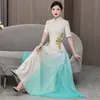 Nuevo Disfraz de Cheongsam para Actuación 2026, Vestido Ao Dai Vietnamita Modificado Estilo Chino, Vestido Largo Étnico para Mujer