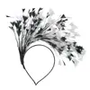 Diadema de Flores de Plumas de Carnaval Transfronterizo Fiesta Fiesta de Desempeño Accesorios para el Cabello de Plumas Diadema Accesorios Retro para el Cabello de Novia