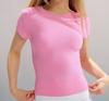 Top Cruzado de Manga Corta Shuangshi Primavera y Verano para Mujer Camiseta de Secado Rápido Ajuste Delgado Yoga Cuello Redondo Fitness Deporte Ropa de Yoga