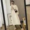 Vestido base de tricô de caimento solto para outono e inverno, gola alta, vestido suéter de comprimento médio para mulheres petites, acima do joelho, grosso