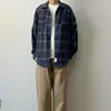 Camisa Xadrez Casual Estilo Japonês Vintage Jaqueta de Casal Camisa Solta Manga Longa Estilo Coreano Camisa Tendência Estilosa