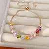 Pulsera ovalada extensible con incrustaciones de circonita, sensación de lujo ligero de nicho de alta gama, accesorio de mano versátil simple y elegante al por mayor