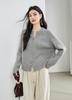 Cardigan de inverno 2024, novo estilo coreano, elegante, simples, preguiçoso, gola redonda, zíper, suéter de malha para mulheres