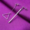 [Liquidación] Pendientes de plata con borlas, pendientes triangulares de moda para mujer, pendientes asimétricos de tubo largo, joyería para las orejas