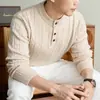 Suéter Engrossado de Gola Redonda 570g para Homem, Novo Estilo Outono/Inverno 2026, Tricô Jacquard de Gola Redonda, Camada Base Quente para Homem