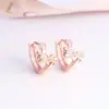 Amazon joyería lote mixto alta calidad AAA circonita incrustada pendientes de oro rosa europeos y americanos pendientes calientes de flor