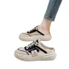 Zapatos Sandalias y Pantuflas para Mujer 2024 Ropa Exterior para Mujer Zapatos Casuales Deportivos de Suela Gruesa Semi-Malla Transpirables Nuevo Verano Baotou