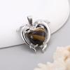 Colgante de Corazón de Delfín de Piedra Natural y Cristal de Venta Caliente Transfronteriza Colgante de Collar para Pareja DIY Accesorios de Joyería Venta al por Mayor