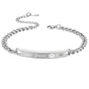 Pulseras de Acero Inoxidable con Grabado Láser Brillante Herking Hisqueen, Incrustadas con Diamantes, para Pareja de Mujeres, Superventas Transfronterizas Europeas y Americanas