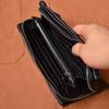Couro genuíno retro casual commuter nicho carteira masculina longa multi-card de grande capacidade clutch carteira titular de cartão para homens