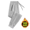 Pantalones casuales para hombre invierno con forro polar grueso pantalones deportivos cintura elástica pantalones rectos holgados pantalones cálidos pantalones deportivos para hombre