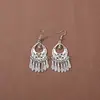 Nuevos Pendientes de Tendencia Nacional Estilo Chino Estilo Antiguo para Mujer, Pendientes Largos con Borla de Plata Xizang Estilo Palacio Retro, Joyería para Orejas Estilo Étnico