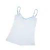 Camisola de Rayas Finas Estilo Americano Unbdns con Cobertura Lateral en el Pecho, Estilo Chica Picante, Cuello en U, Bloques de Color, Capas, Falso Dos Piezas, Top de Verano para Mujer