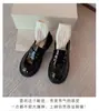 Oferta Especial Versión Piel de Vaca Moda Cuero Genuino Estilo Británico Punta Redonda Suela Gruesa Mocasines Zapatos de Piel para Mujer