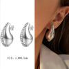 Pendientes exagerados transfronterizos europeos y americanos, pendientes de plata 925 con aguja de alta calidad, pendientes de circonita geométrica con personalidad, pendientes de copo de nieve navideños