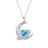 Collar de Deseos de Luna Nueva con Diamantes, Diseño de Nicho de Alta Gama, Cadena para Clavícula, Colgante de Circonita en Forma de Corazón, Collar de Moda