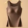 Capa base sin costuras, amigable con la piel, hidratación como una nube, sin sujetador, diseño de copa fija, prenda para realzar la belleza otoño/invierno, capa base, chaleco de otoño para mujer