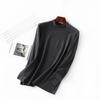 Camiseta Interior Auto-Calentable de Acrílico para Hombre, Nueva Prenda Interior Cálida Otoño e Invierno, Camiseta de Manga Larga Ajustada con Cuello Semi-Alto para Hombre