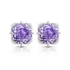 Live-Stream Joia Colorida Mais Vendida Diamante de Alto Carbono Corte Rosa Pétala Brincos, Brincos Banhados a Ouro Padparadscha, Envio Direto de Peça Única