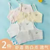 Roupa íntima de algodão puro para meninas em fase de desenvolvimento, camisola acolchoada com design anti-impacto, sutiã infantil e top sem alças para alunos do ensino fundamental e médio.