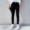 Pantalones de lápiz finos para niñas, estilo coreano, ajustados, leggings elásticos en blanco y negro para niños