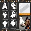 Placas de Jardim Fantasma de Halloween da Amazon Kit com 6 Peças Decoração para Festa ao Ar Livre em Jardim Placas de Papelão Ondulado Branco