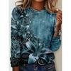 Popular camiseta de manga larga 3D para comercio exterior europeo y americano 2024, mujer, color liso, figura de flor, ropa para mujer de comercio exterior europeo y americano, un pelo lacio