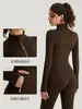 Chamarra de Yoga Weiman Otoño e Invierno para Mujer, Corte Ajustado con Bolsillos, Cuello Alto, Cierre, Chamarra Deportiva de Yoga