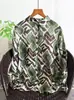 Cardigan de Ramio Puro con Estampado Digital para Mujer, Manga Larga, Talla Grande, Estilo Holgado y Delgado, Novedad Otoño 2026
