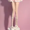 Medias de Mariposa Dulces, Estilo Delgado de Verano, Patrón de Diamantes, Estilo Ballet con Cordones, Medias Lolita, Calcetines Jacquard Cruzados