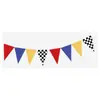 Vasos de papel, platos de papel, servilletas de papel, mantel y cubiertos de plástico desechables a cuadros rojos y blancos para fiesta de carreras, disponibles en stock