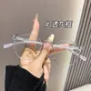 Óculos Redondos de Aro Fino Estilo Coreano 2025 Simples Anti-luz Azul Retrô Ultraleve para Rosto Grande Slim-fit Óculos Planos para Mulheres