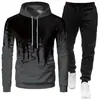 Conjunto Deportivo Casual con Capucha para Hombre Crazy Muscle con Estampado de Graffiti Corte Ajustado Moda Simple Transfronterizo Conjunto para Hombre
