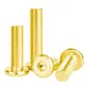 Tornillos de Muebles de Hierro Dorado con Cabeza Plana Hexagonal Biselada Tornillos de Cabeza Redonda con Borde Biselado Dorados Imitación Pernos de Borde Biselado M6 en Stock