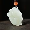Colgante Zodiacal de Jade Afgano para Hombres y Mujeres Jade Rata Buey Conejo Dragón Perro Gallo Niños Colgante de Jade Collar de Jade